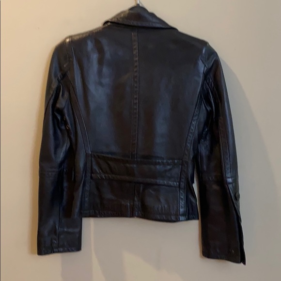 Atos Lombardidi size 42 black leather jacket - Picture 2 of 7
